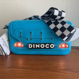 NWT Loungefly Disney Pixars Cars Lightning McQueen Dinoco Light-Up Crossbody Bag